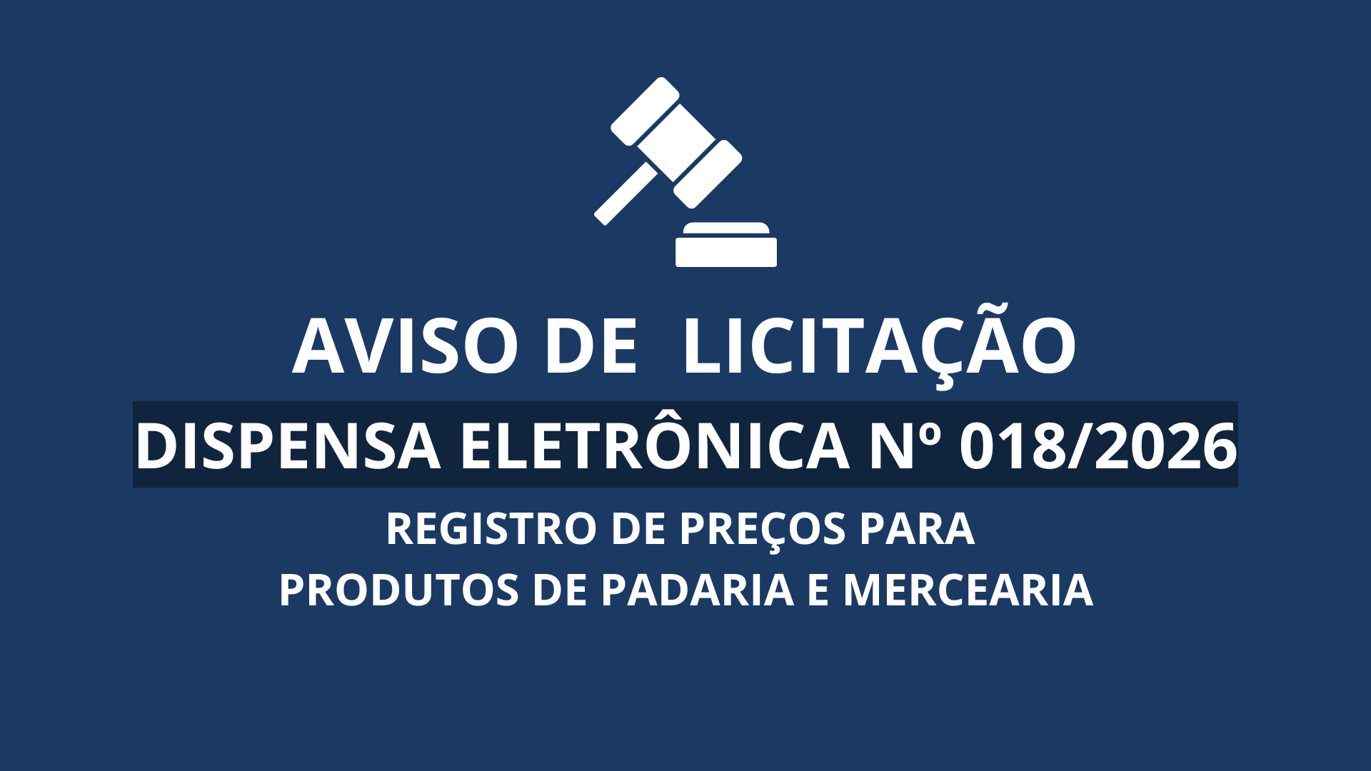 Aviso de Licitação