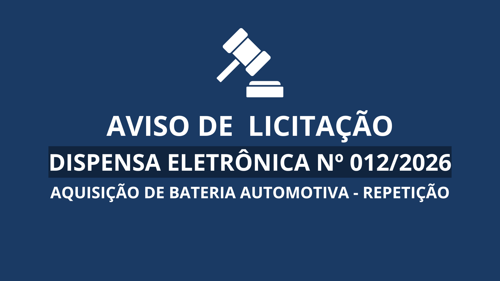 Aviso de Licitação
