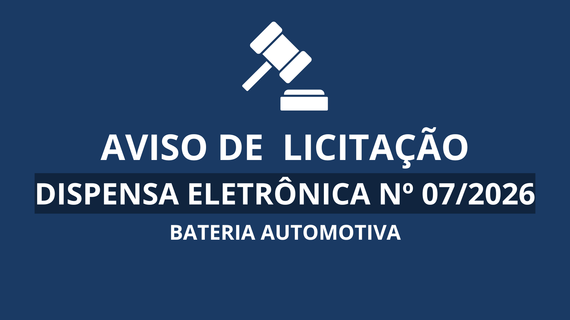 Aviso de Licitação