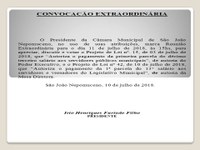 Convocação Extraordinária da CMSJN