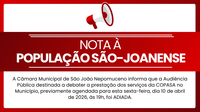 Nota à população são-joanense